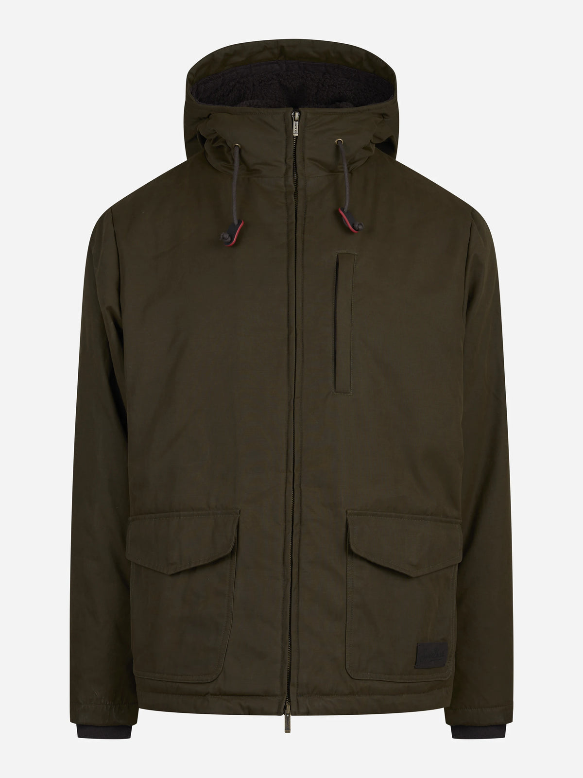 Giacca Edgar Wax con cappuccio verde - vista frontale