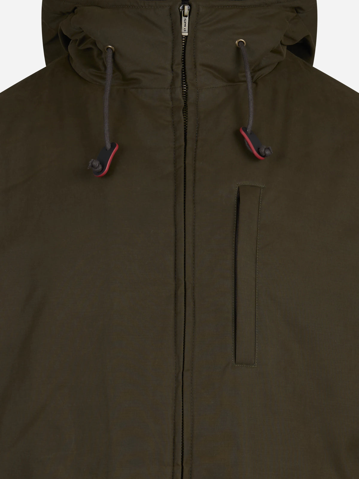 Giacca Edgar Wax con cappuccio verde - vista posteriore