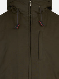 Giacca Edgar Wax con cappuccio verde - vista posteriore