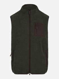 Gilet Keystone in tessuto teddy verde - vista frontale