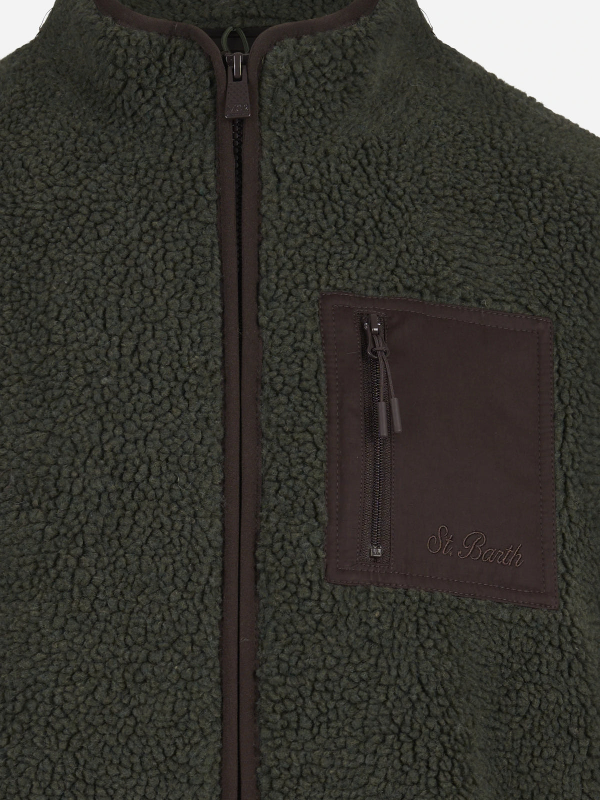 Gilet Keystone in tessuto teddy verde - dettaglio del prodotto