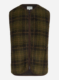 Gilet Thor effetto teddy a quadri verde MC2 SAINT BARTH - vista frontale