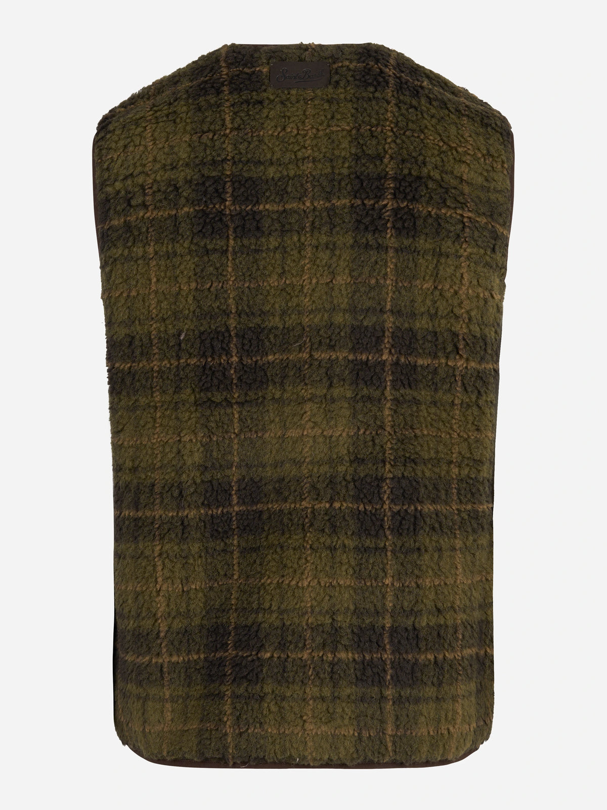 Gilet Thor effetto teddy a quadri verde MC2 SAINT BARTH - vista posteriore