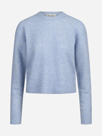 Maglia Lucille Soft in misto alpaca celeste - vista frontale