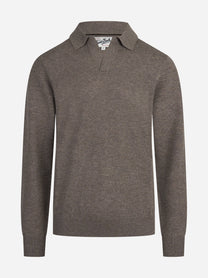 Polo Covent in lana e cashmere marrone - vista frontale