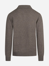 Polo Covent in lana e cashmere marrone - vista posteriore
