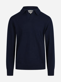 Polo Covent in lana e cashmere blu - vista frontale