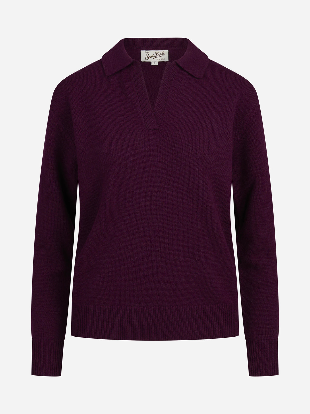Polo Eze in lana viola - vista frontale