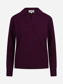 Polo Eze in lana viola - vista frontale