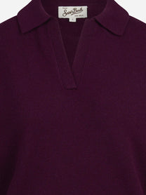 Polo Eze in lana viola - dettaglio del prodotto