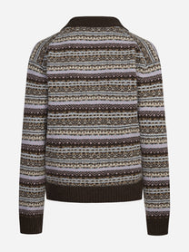 Polo Eze Nordic jacquard marrone - vista posteriore