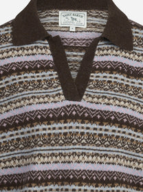 Polo Eze Nordic jacquard marrone - dettaglio del prodotto