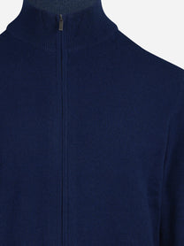 Cardigan Grant in lana e cashmere blu - dettaglio del prodotto