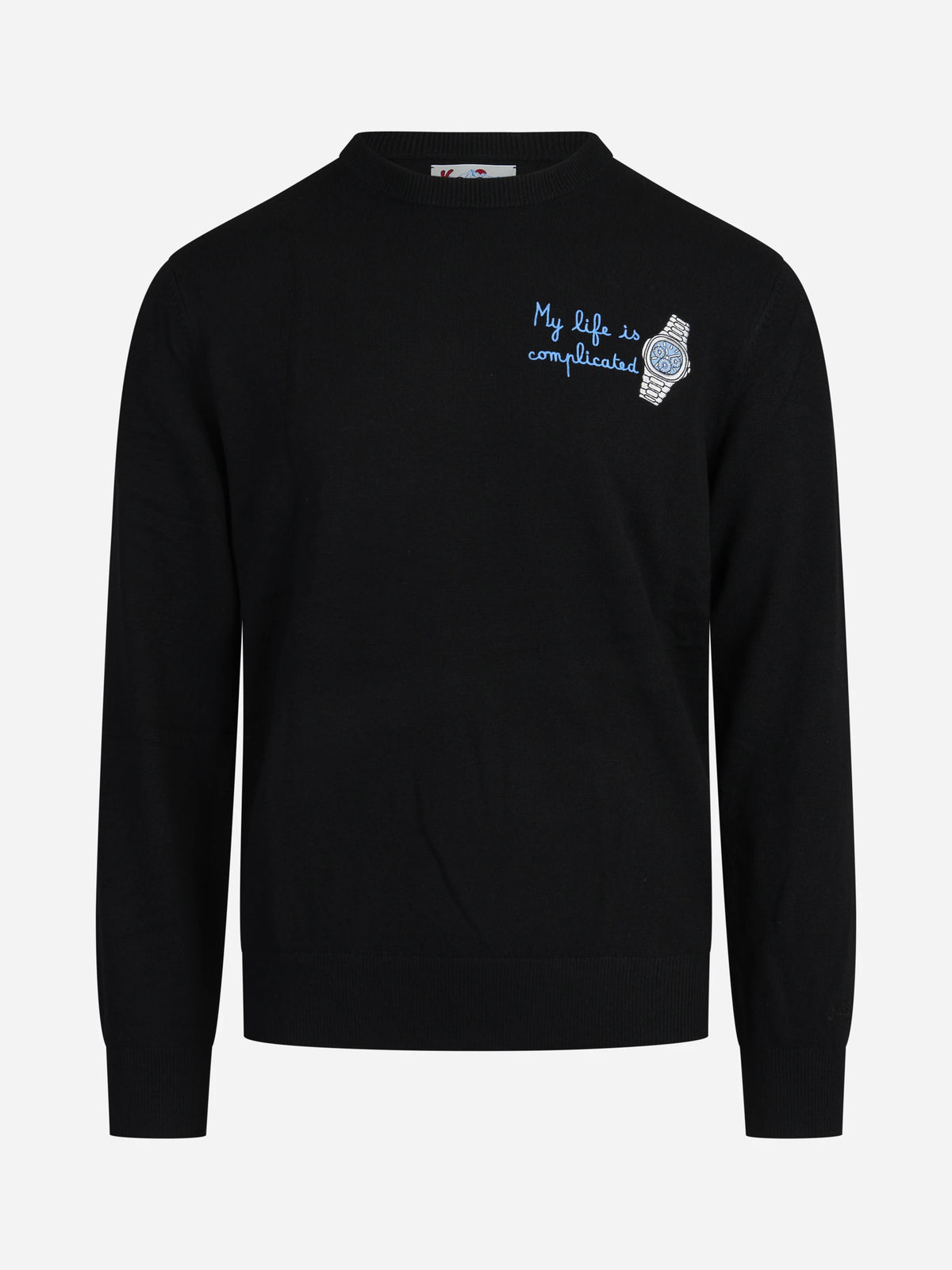 Maglia Heron con ricamo nera - vista frontale