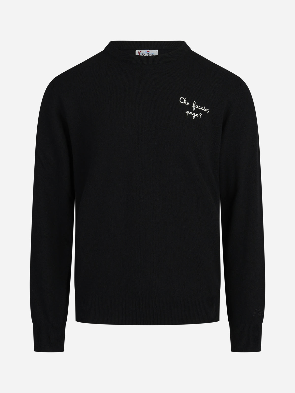 Maglia Heron con ricamo nera - vista frontale