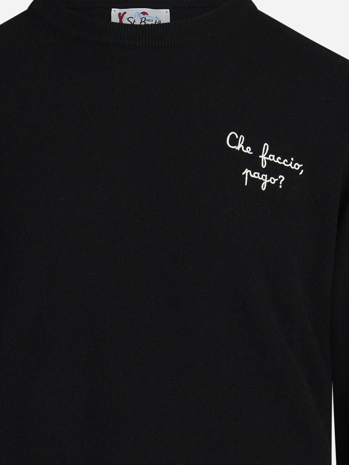 Maglia Heron con ricamo nera - dettaglio del prodotto