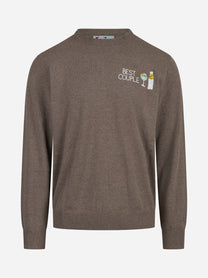 Maglia Heron Light con ricamo marrone - vista frontale