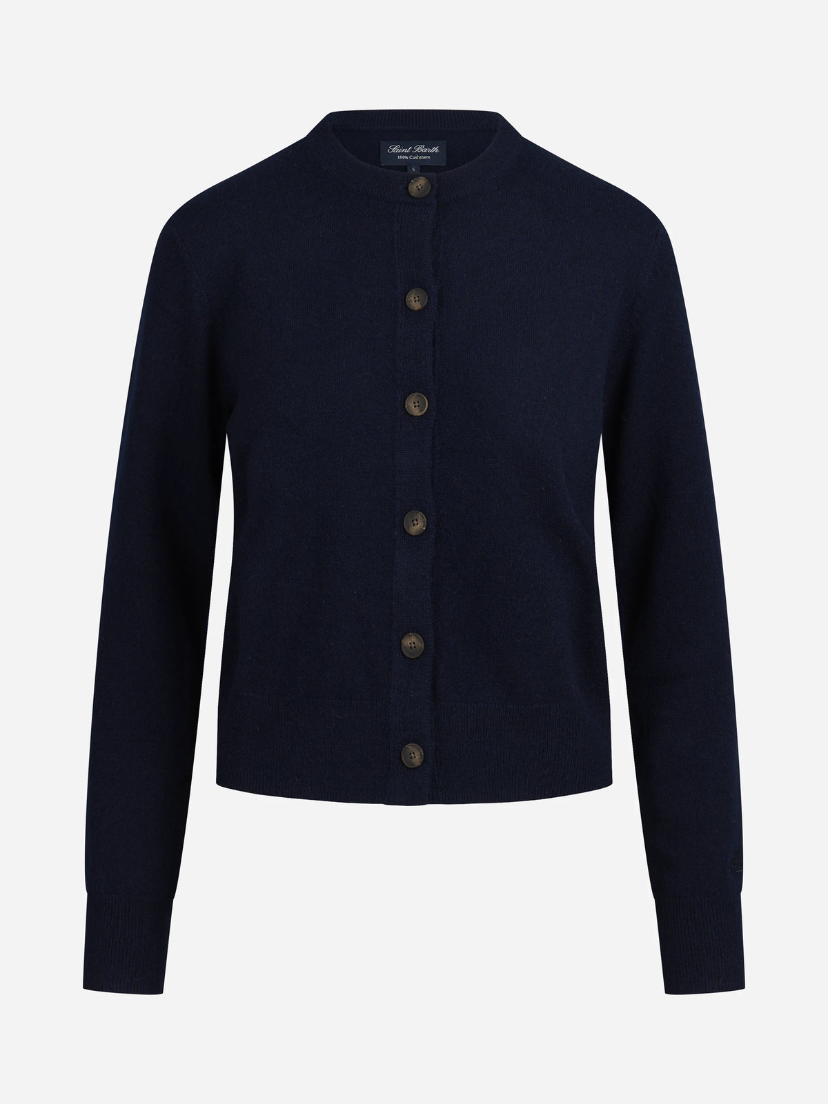 Cardigan Sierra in cashmere blu - vista frontale