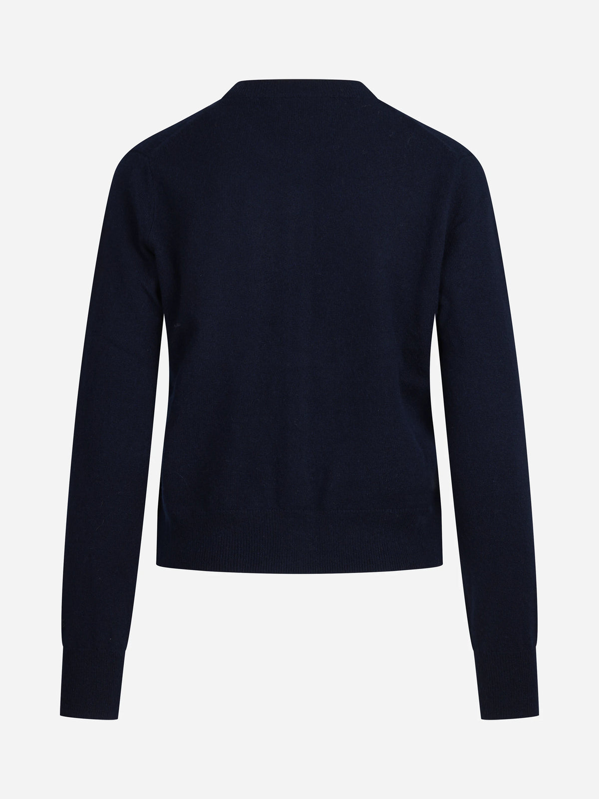 Cardigan Sierra in cashmere blu - vista posteriore