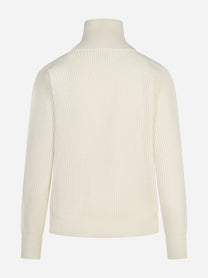 Maglia Isalyn Wool a coste con mezza zip bianca MC2 SAINT BARTH - vista posteriore