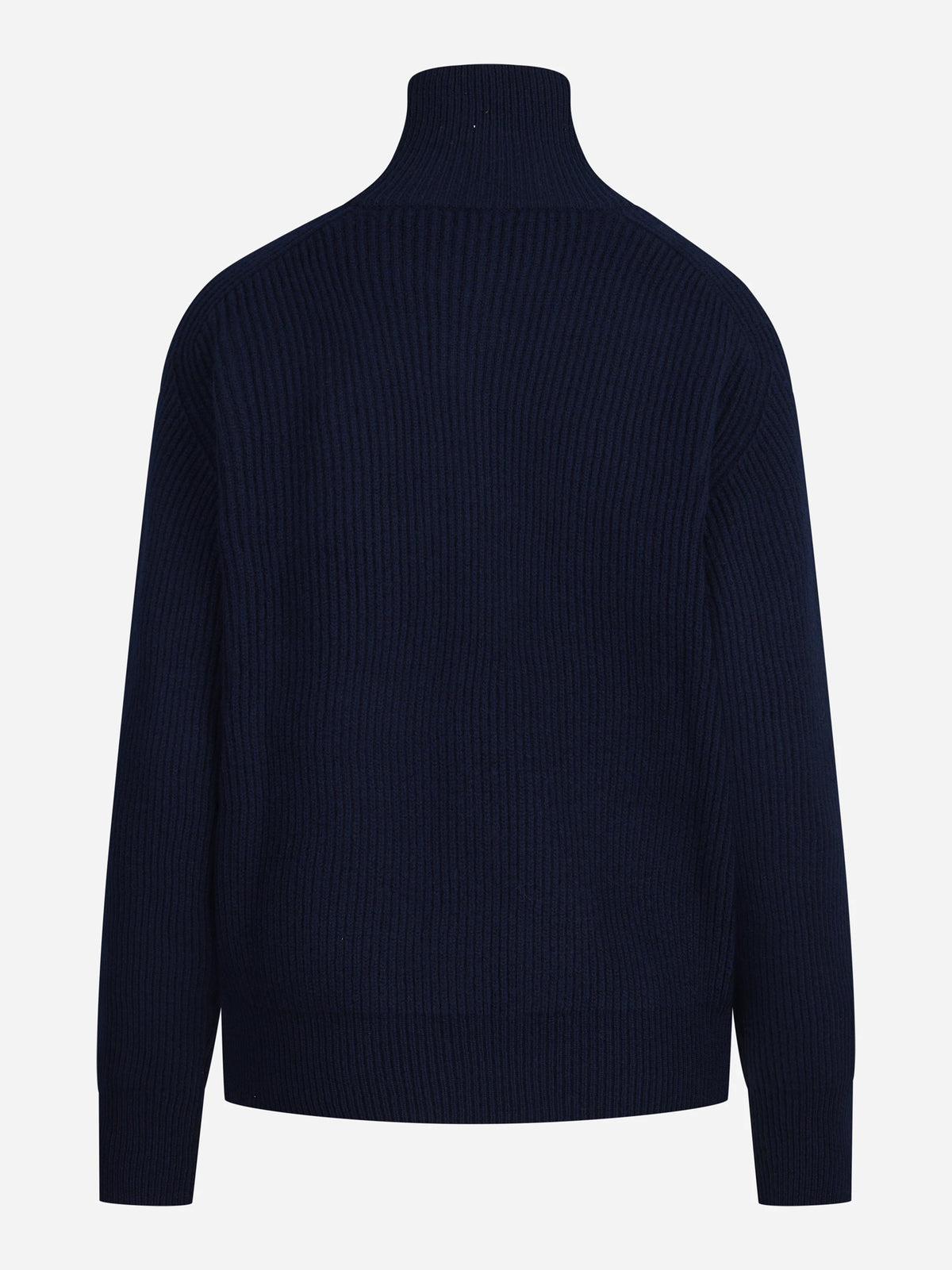 Maglia Isalyn con mezza zip in lana blu - vista posteriore