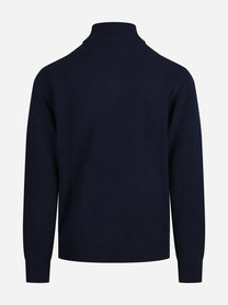 Maglia Jermyn con mezza zip in lana d’agnello blu - vista posteriore
