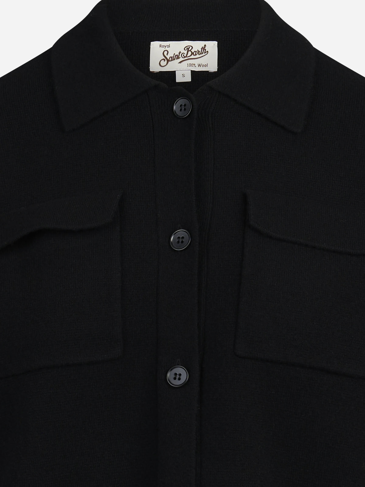 Cardigan Maricette Wool in lana nera - dettaglio del prodotto