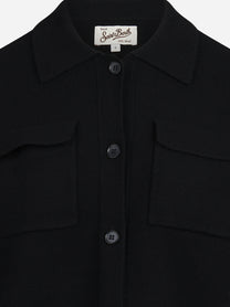 Cardigan Maricette Wool in lana nera - dettaglio del prodotto