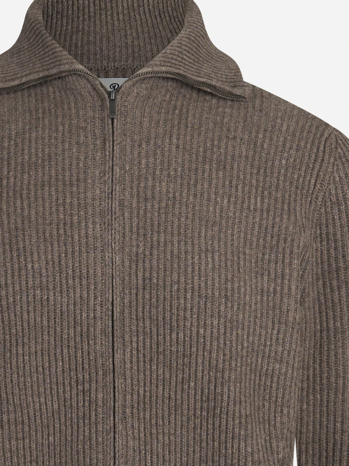 Cardigan Preston in lana merino marrone - dettaglio del prodotto