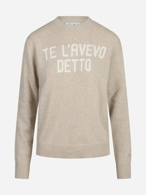 Maglia New Queen con scritta Te l’avevo detto beige - vista frontale