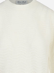 Maglia Marienne Wave Soft in misto alpaca bianca - dettaglio