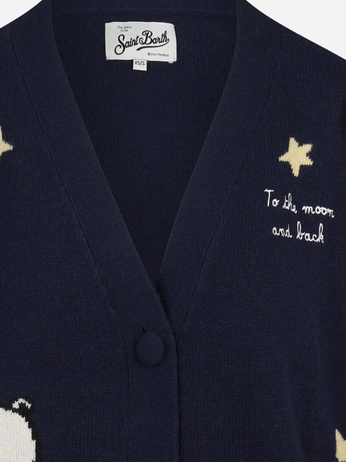 Cardigan Sasi Snoopy To the Moon blu MC2 SAINT BARTH - dettaglio