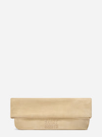 Pochette Maxi in camoscio beige - vista frontale