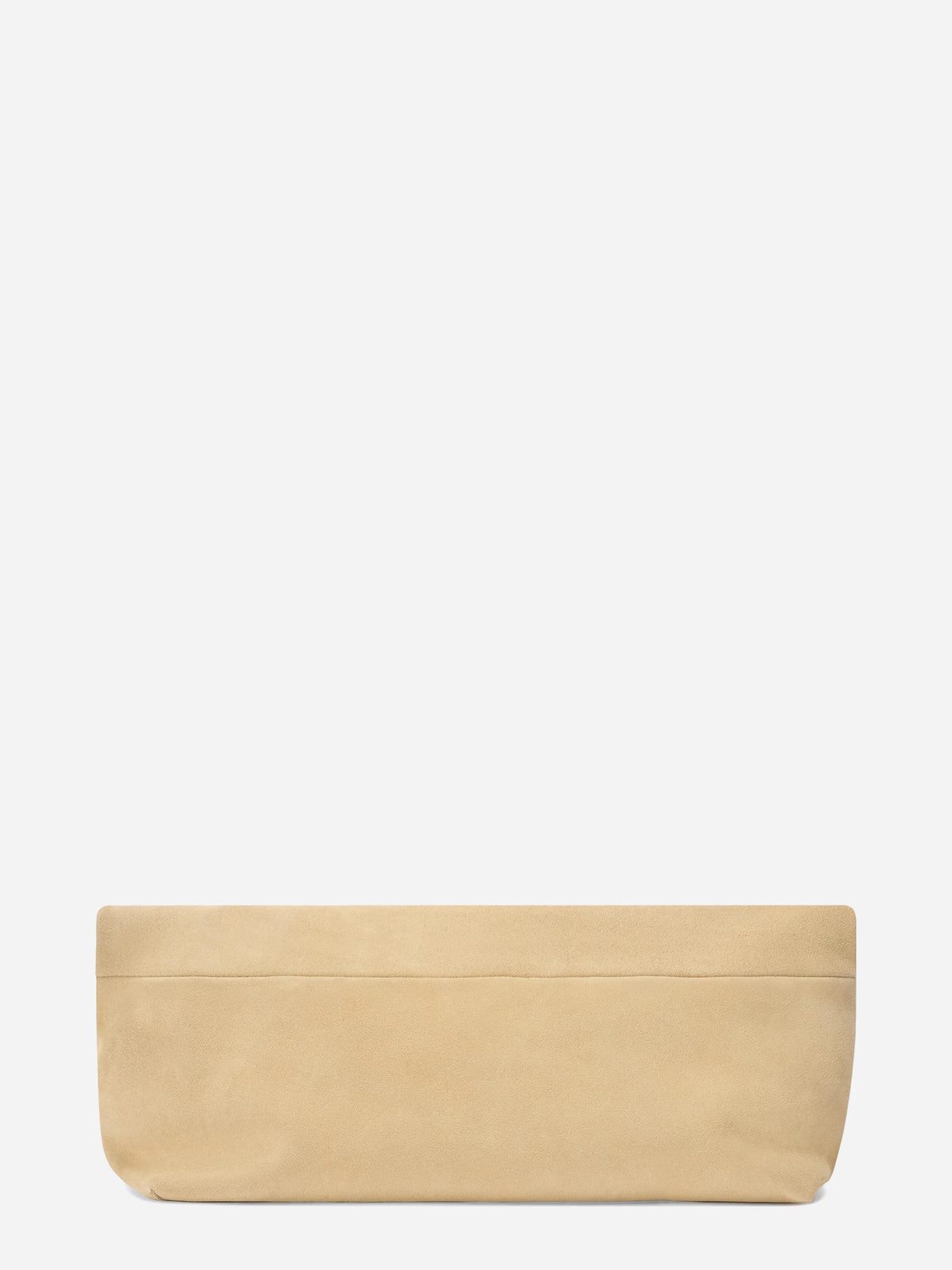 Pochette Maxi in camoscio beige - vista laterale
