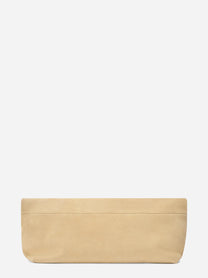 Pochette Maxi in camoscio beige - vista laterale