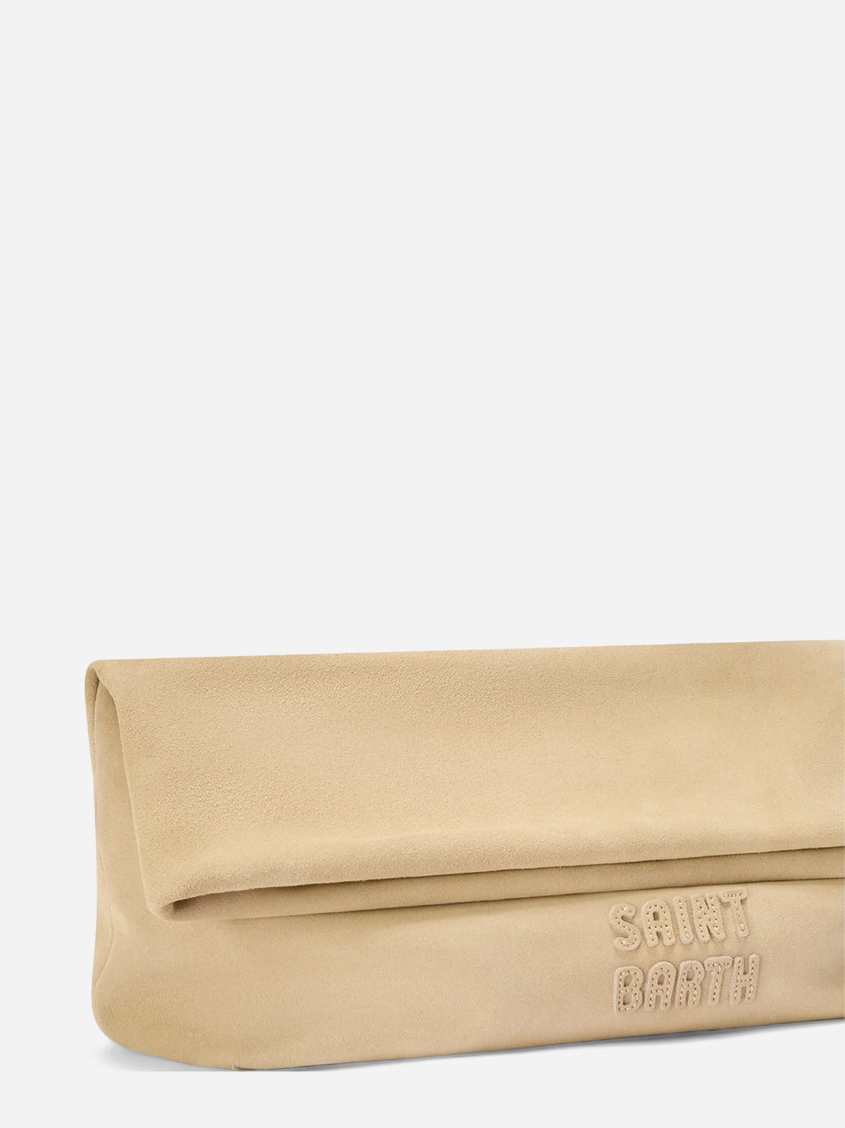 Pochette Maxi in camoscio beige - vista posteriore