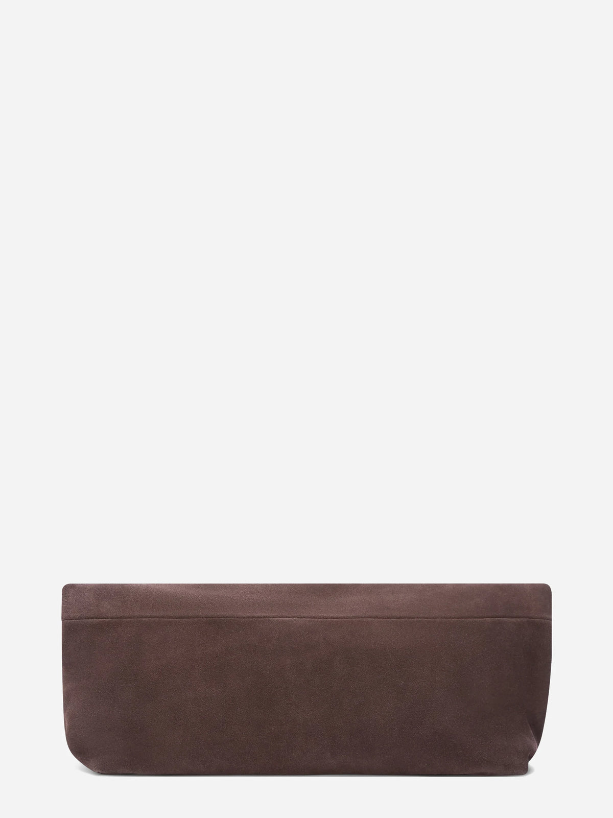 Pochette Maxi in camoscio marrone - vista laterale