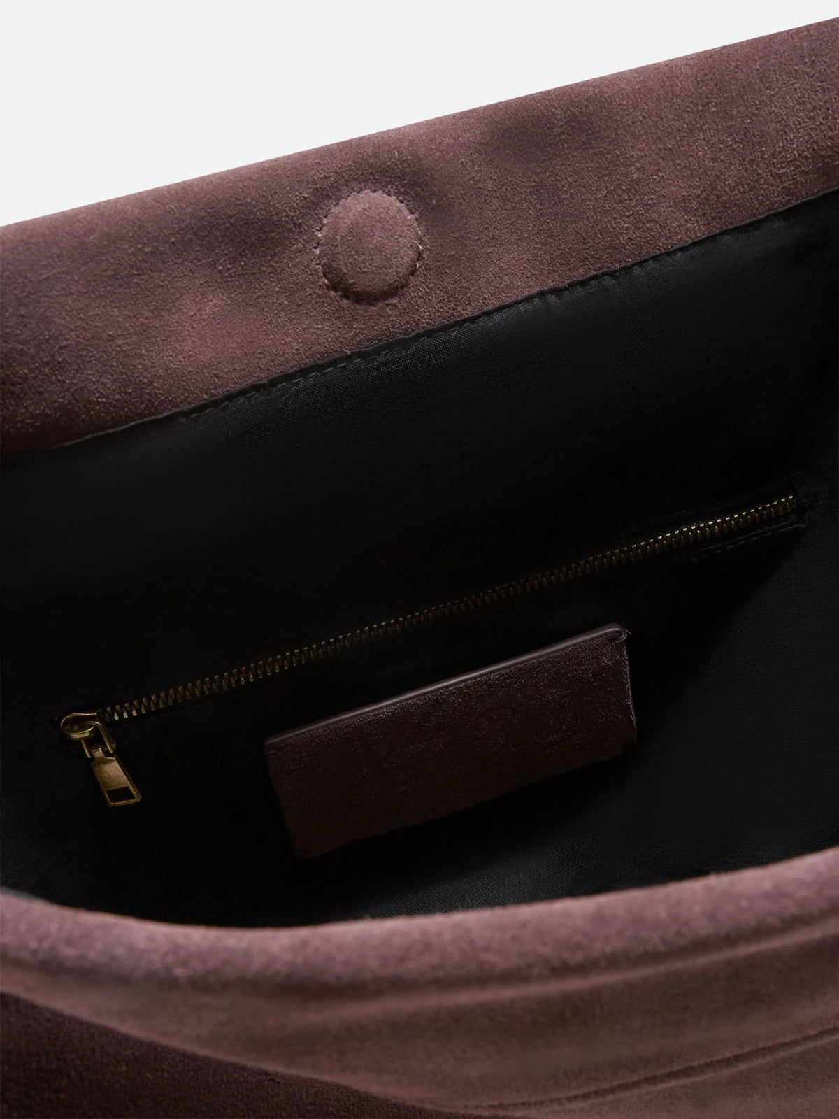 Pochette Maxi in camoscio marrone - dettaglio