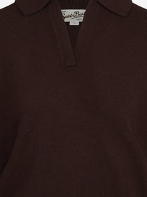 Polo Eze in lana marrone - dettaglio