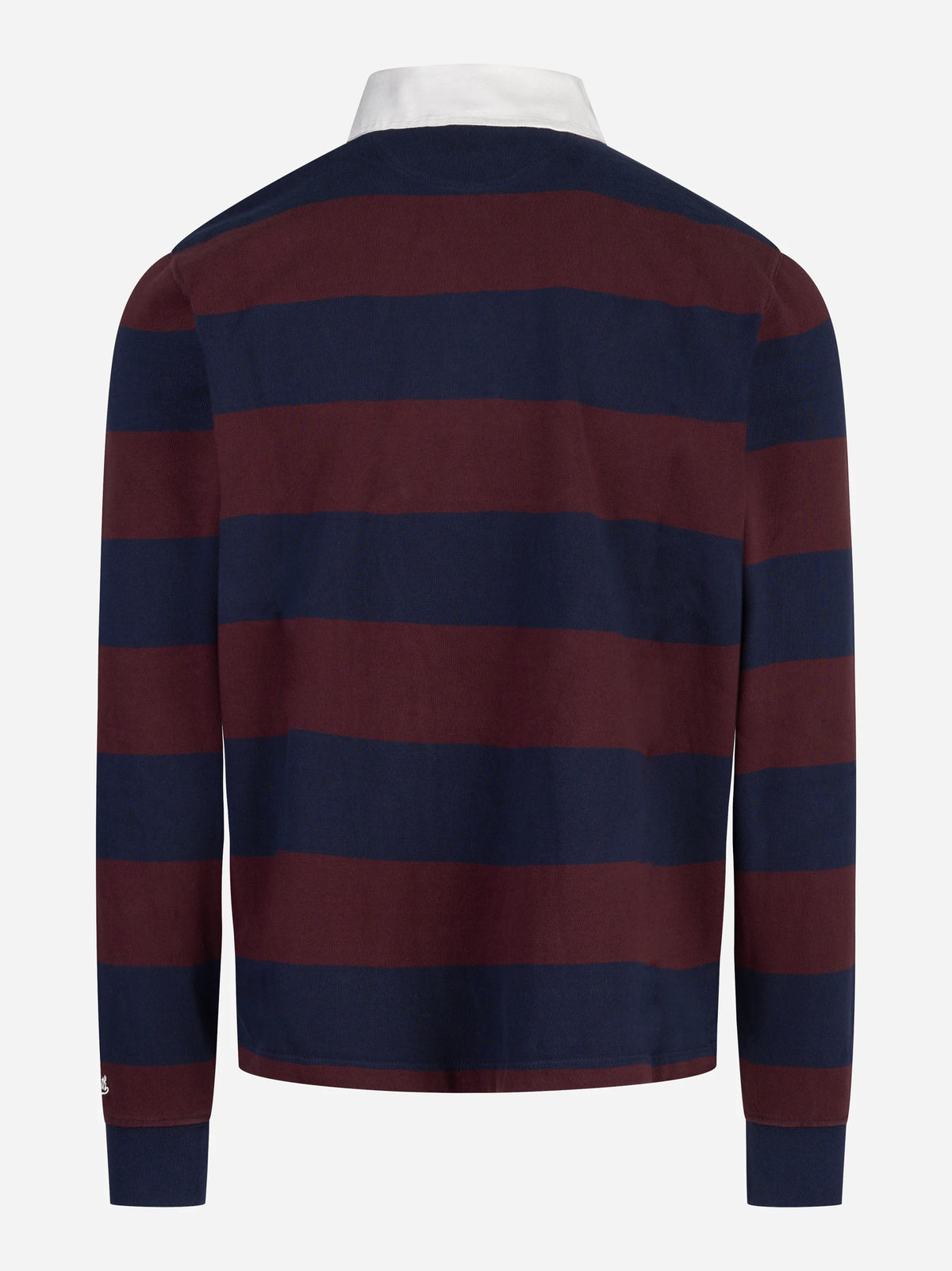 Polo rugby Quarterback a righe blu e bordeaux MC2 SAINT BARTH - vista posteriore