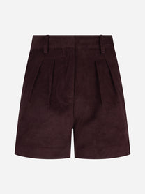 Shorts Aya Corduroy Mini viola - vista frontale