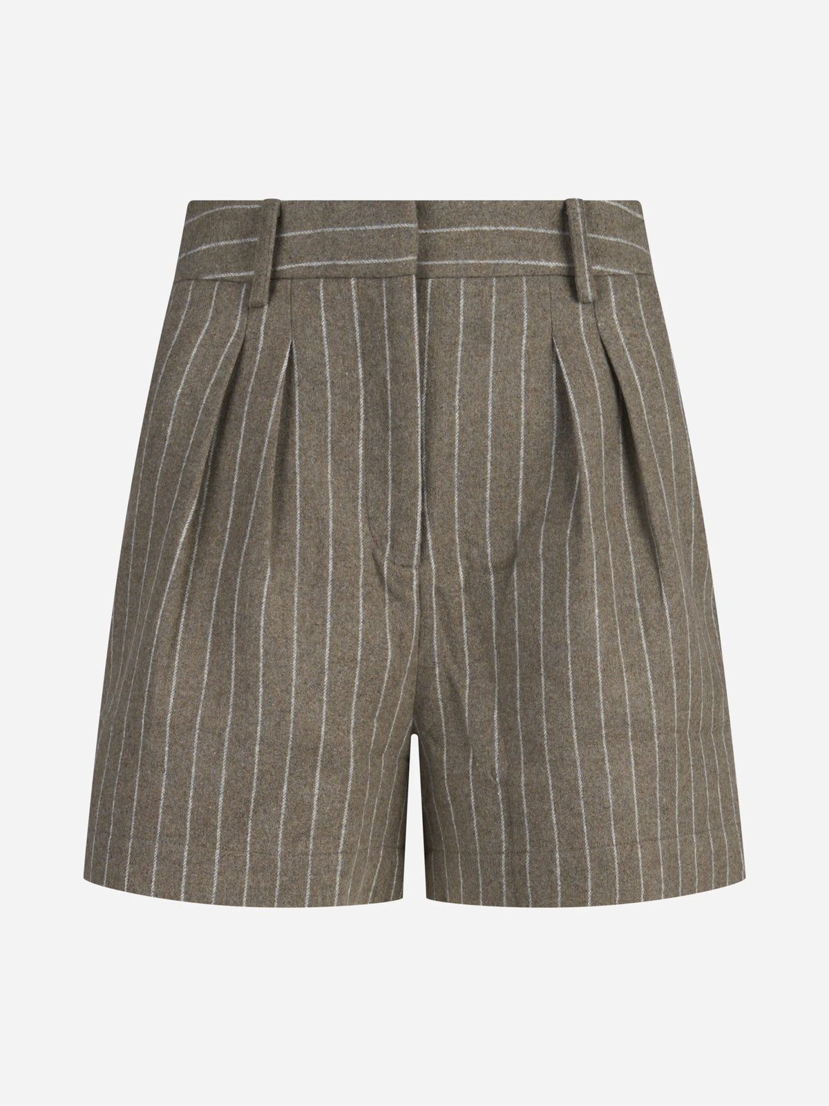 Shorts Aya Flannel gessati marrone - vista frontale