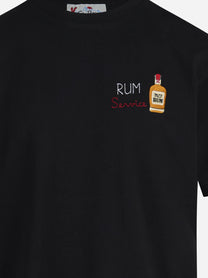 T-shirt Arnott Rum nera - dettaglio del ricamo e del tessuto