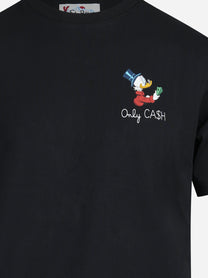 T-shirt Arnott Only Cash nera - dettaglio del ricamo e del tessuto