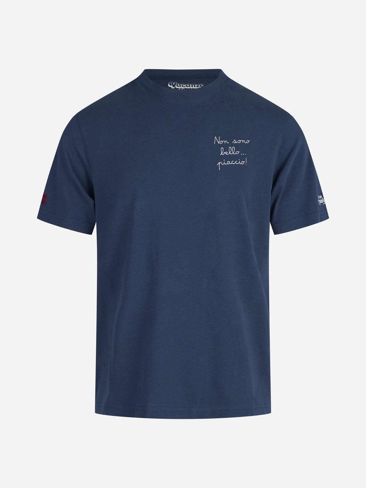 T-shirt Arnott Warm con ricamo blu - vista frontale