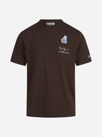 T-shirt Connor My Life Is Complicated marrone - vista frontale
