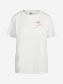 T-shirt Emilie con ricamo bianca - vista frontale