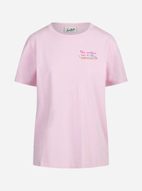 T-shirt Emilie con ricamo rosa - vista frontale