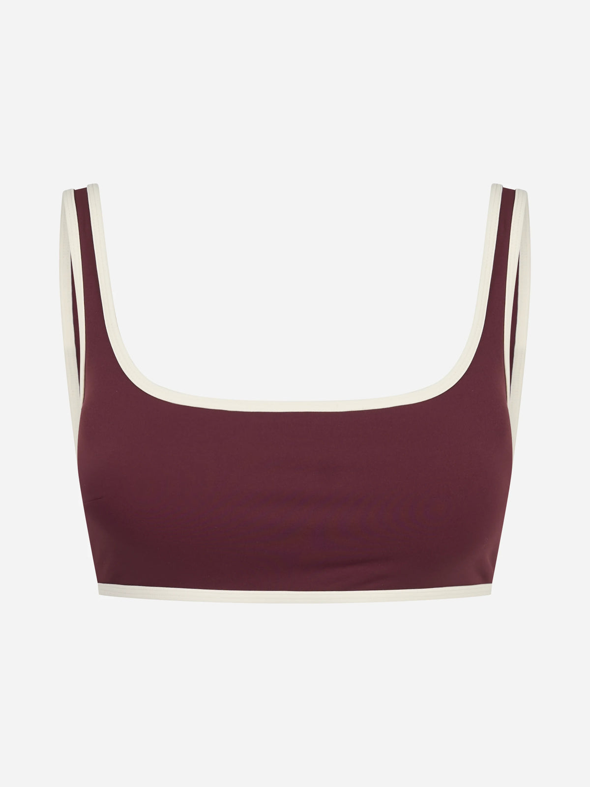 Top Kassie String con bordi a contrasto bordeaux - vista frontale