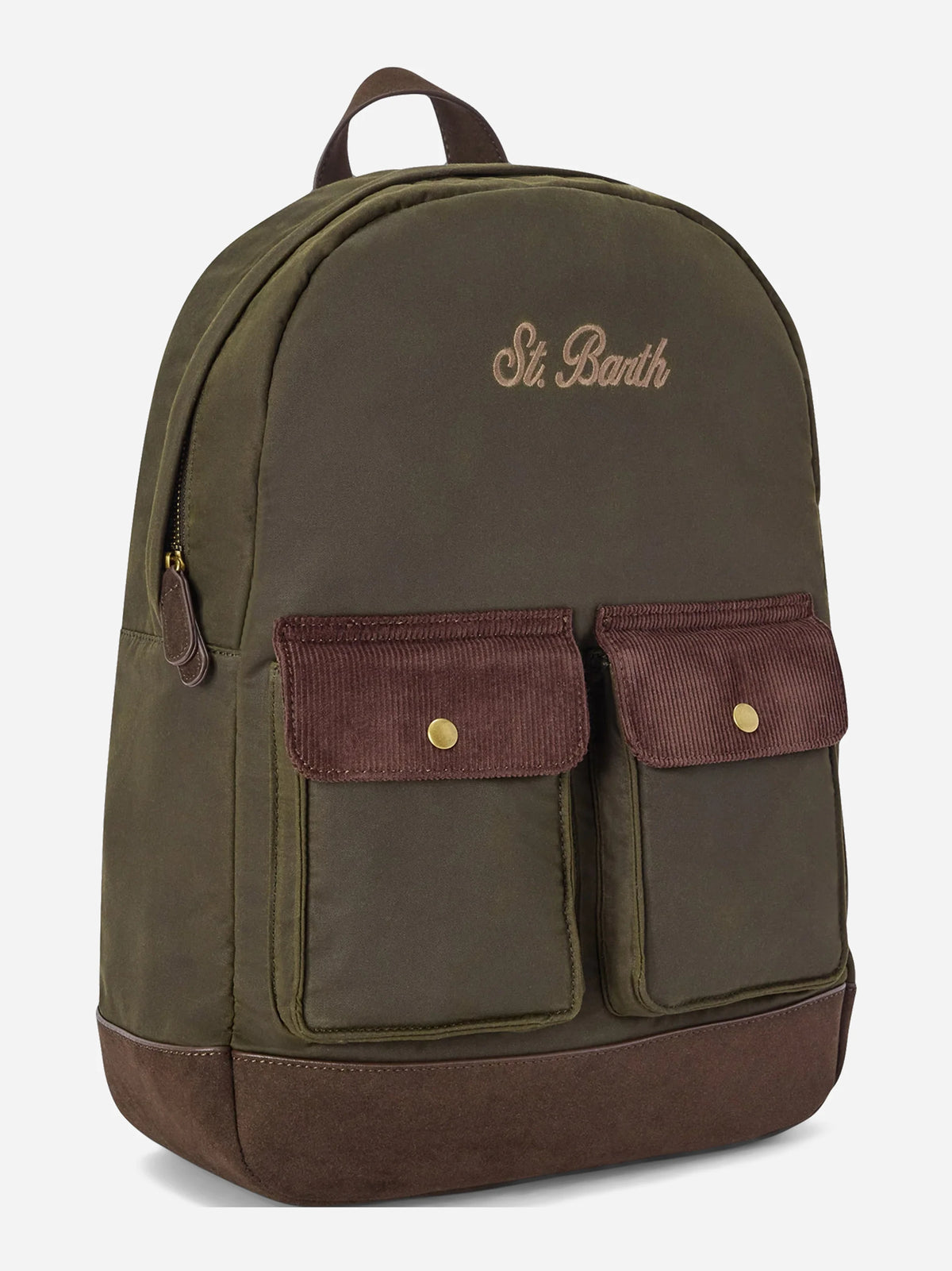 Zaino Cody Wax verde militare e marrone - vista posteriore
